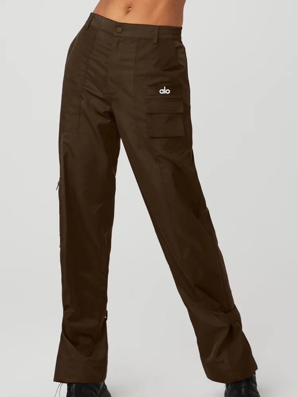 Alo Yoga Blaze Trouser Pants Espresso Brown Ripstop Utility Straight Size XS